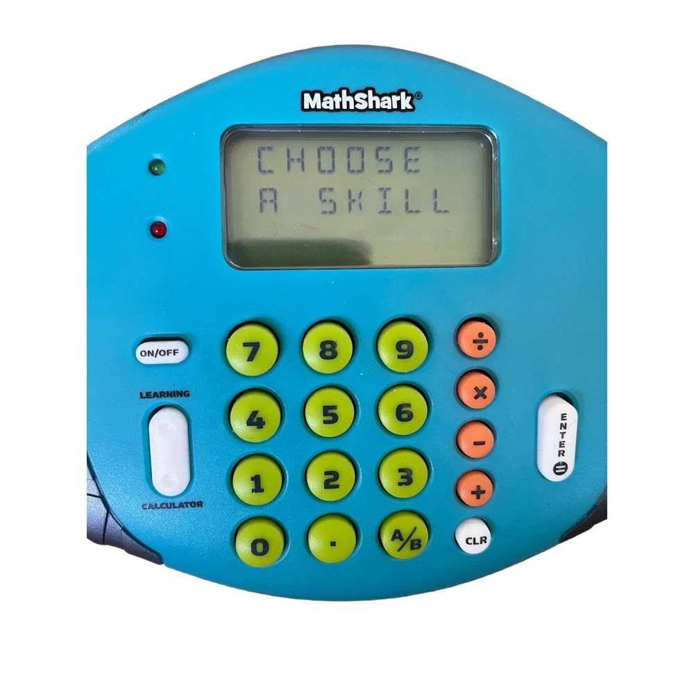 Educational Insights MathShark Electronic Math Game Kids Blue Good Learning Tool